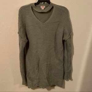 Target Olive Green Key Hole Neck Sweater